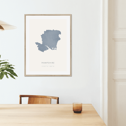 Hampshire -  Framed & Mounted Map