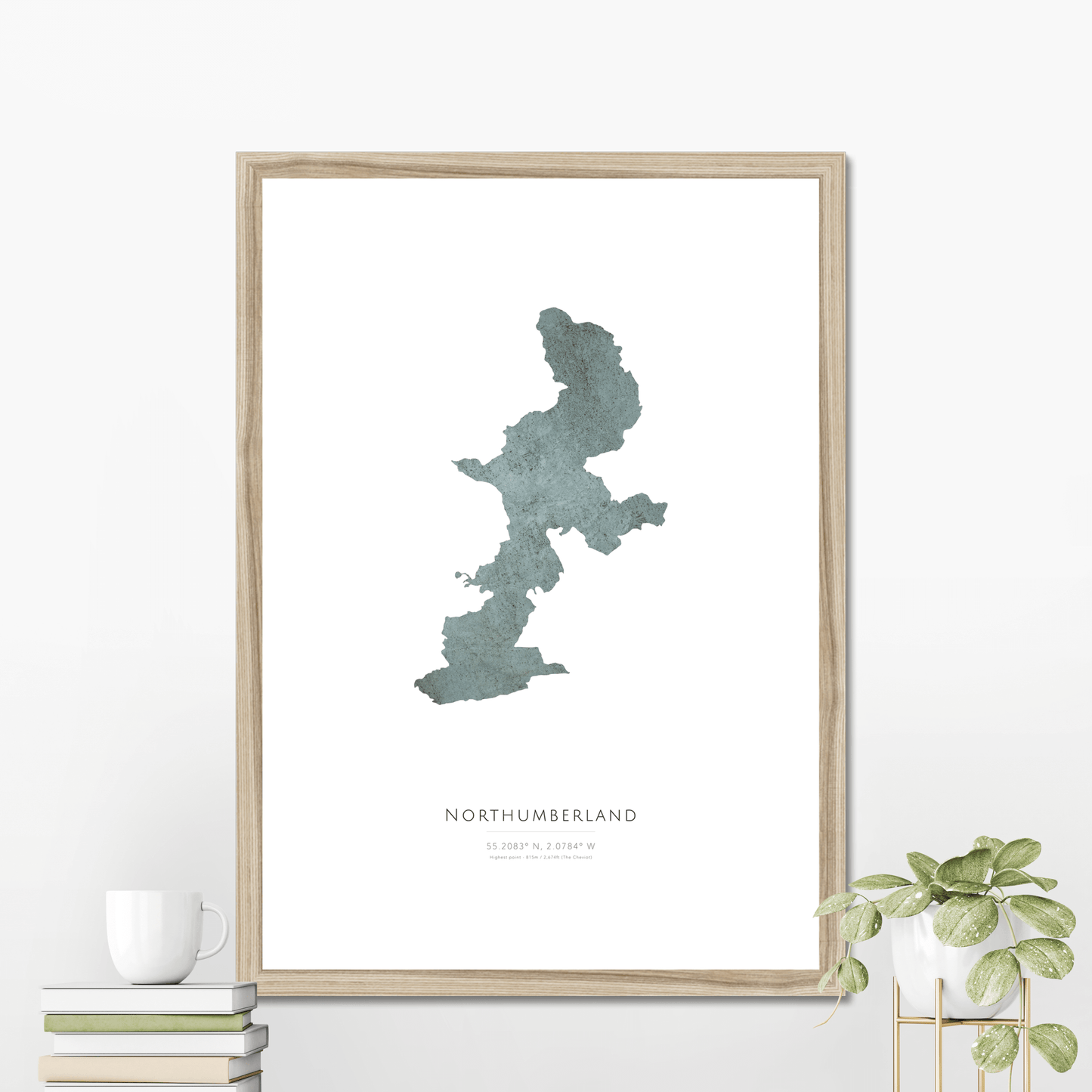 Map of Northumberland -  Fine Art Print