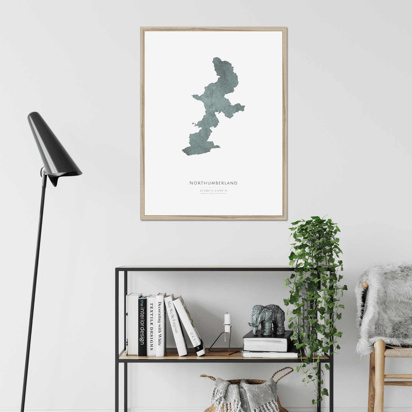 Map of Northumberland -  Fine Art Print