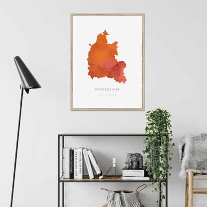 Oxfordshire -  Framed & Mounted Map