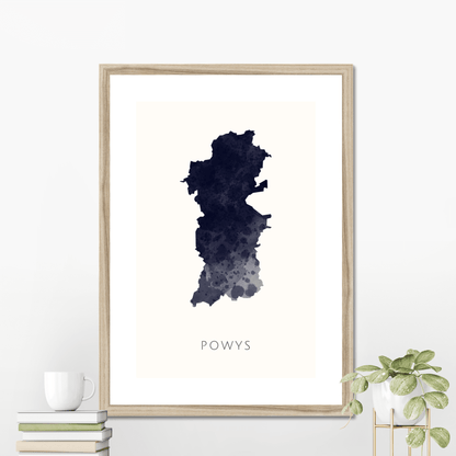 Powys -  Framed & Mounted Map