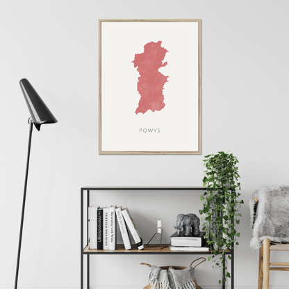 Powys -  Framed & Mounted Map