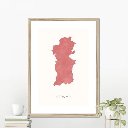 Powys -  Framed & Mounted Map