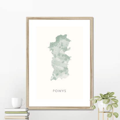 Powys -  Framed & Mounted Map