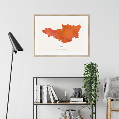 Somerset -  Framed & Mounted Map