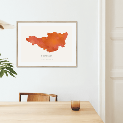 Somerset -  Framed & Mounted Map