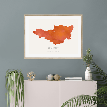 Somerset -  Framed & Mounted Map