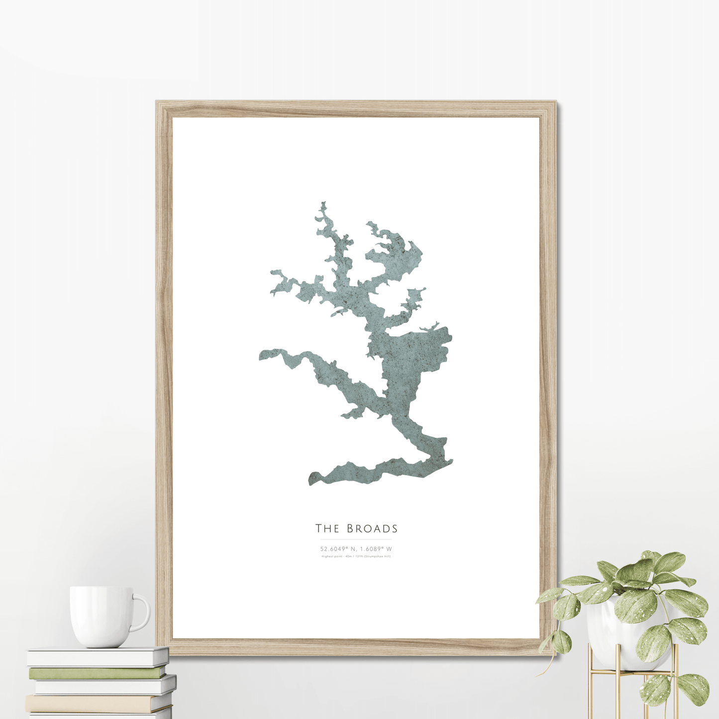 The Broads -  Framed & Mounted Map