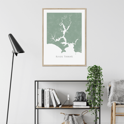 River Tamar -  Framed & Mounted Map