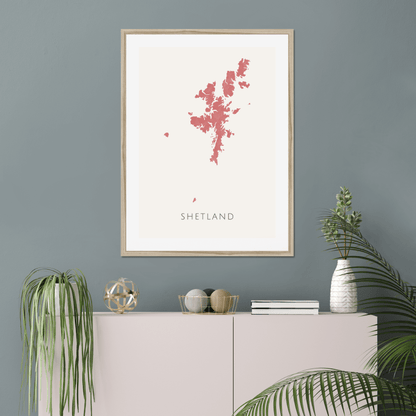 Shetland -  Framed & Mounted Map