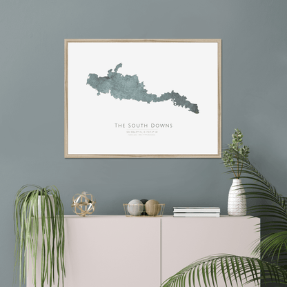 The South Downs -  Framed & Mounted Map