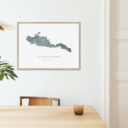 The South Downs -  Framed & Mounted Map