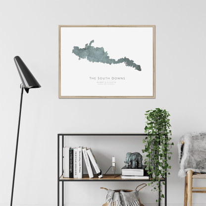 The South Downs -  Framed & Mounted Map