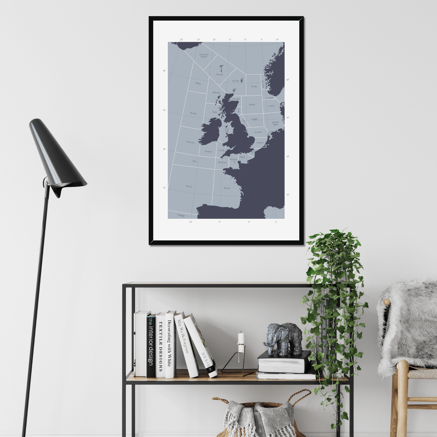 The Shipping Forecast Areas -  Framed Map