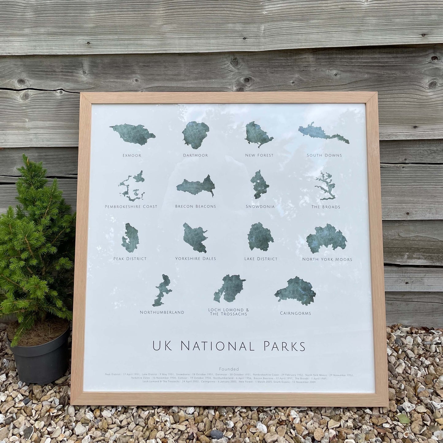 UK National Parks -  Framed & Mounted Map