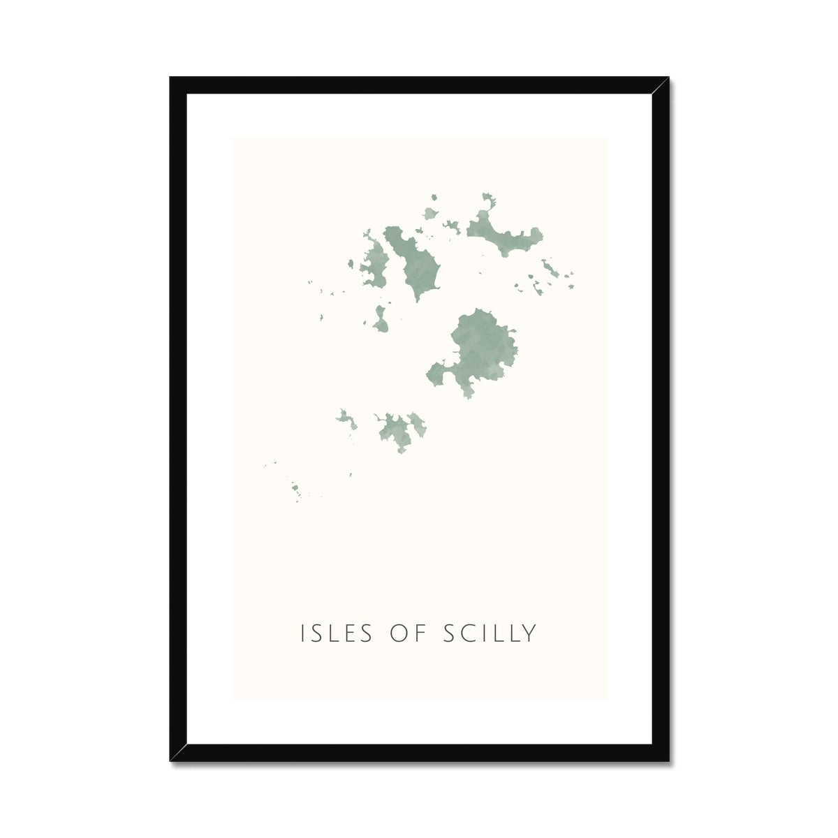 The Scilly Isles -  Framed & Mounted Map