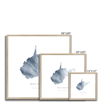 West Virginia -  Framed & Mounted Map