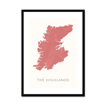 The Highlands -  Framed & Mounted Map