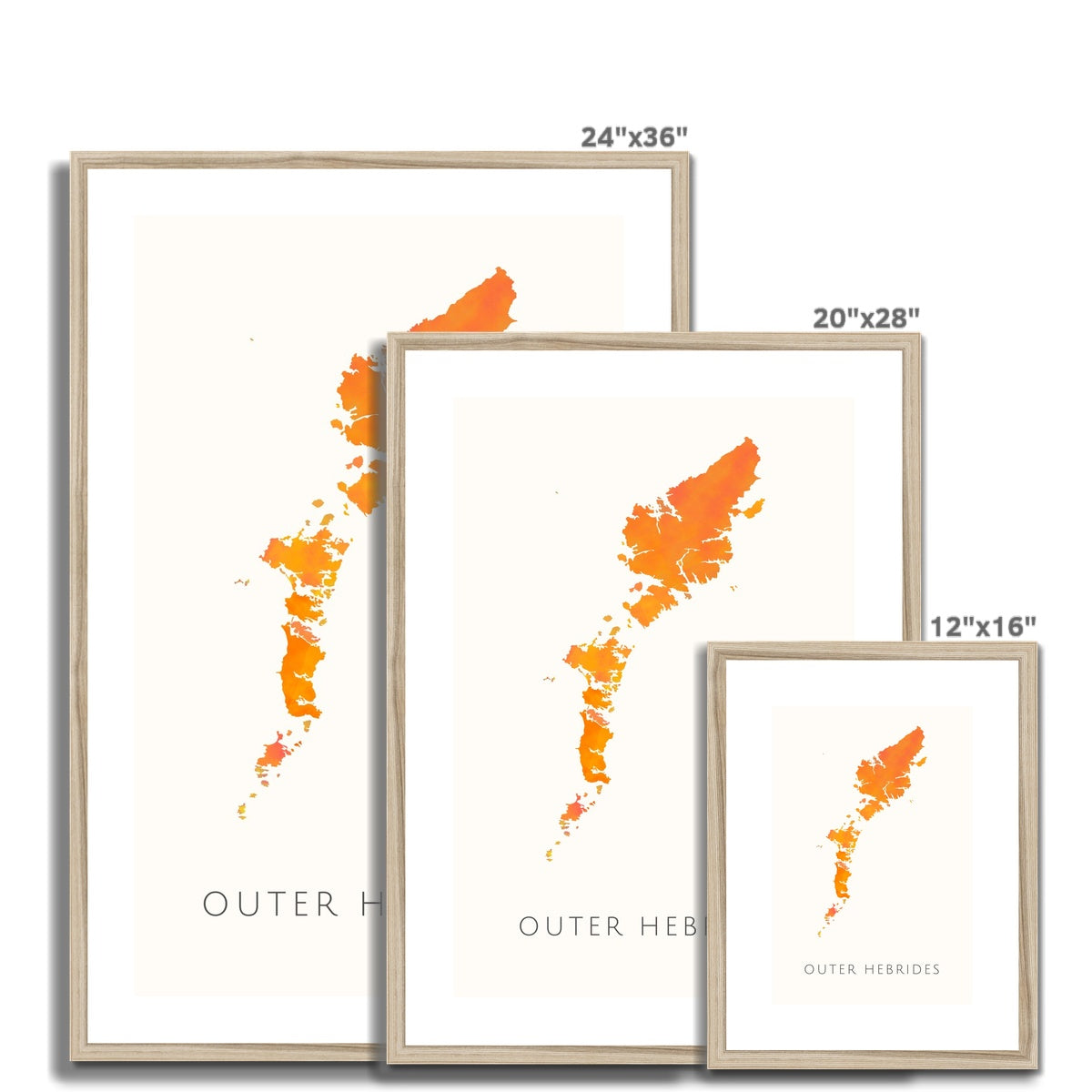 Outer Hebrides -  Framed & Mounted Map