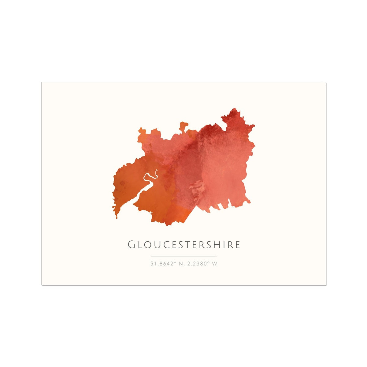Map of Gloucestershire -  Fine Art Print