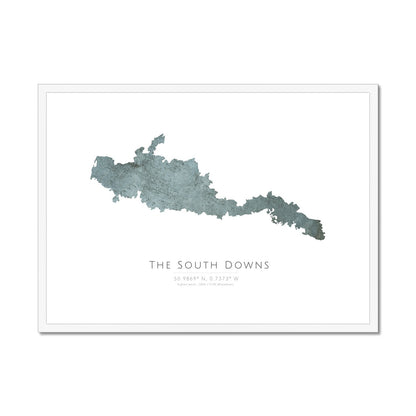 The South Downs -  Framed & Mounted Map