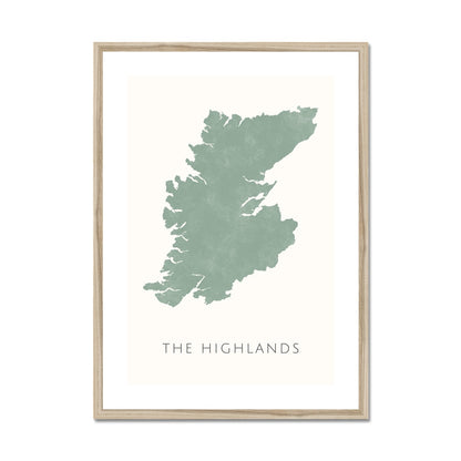 The Highlands -  Framed & Mounted Map