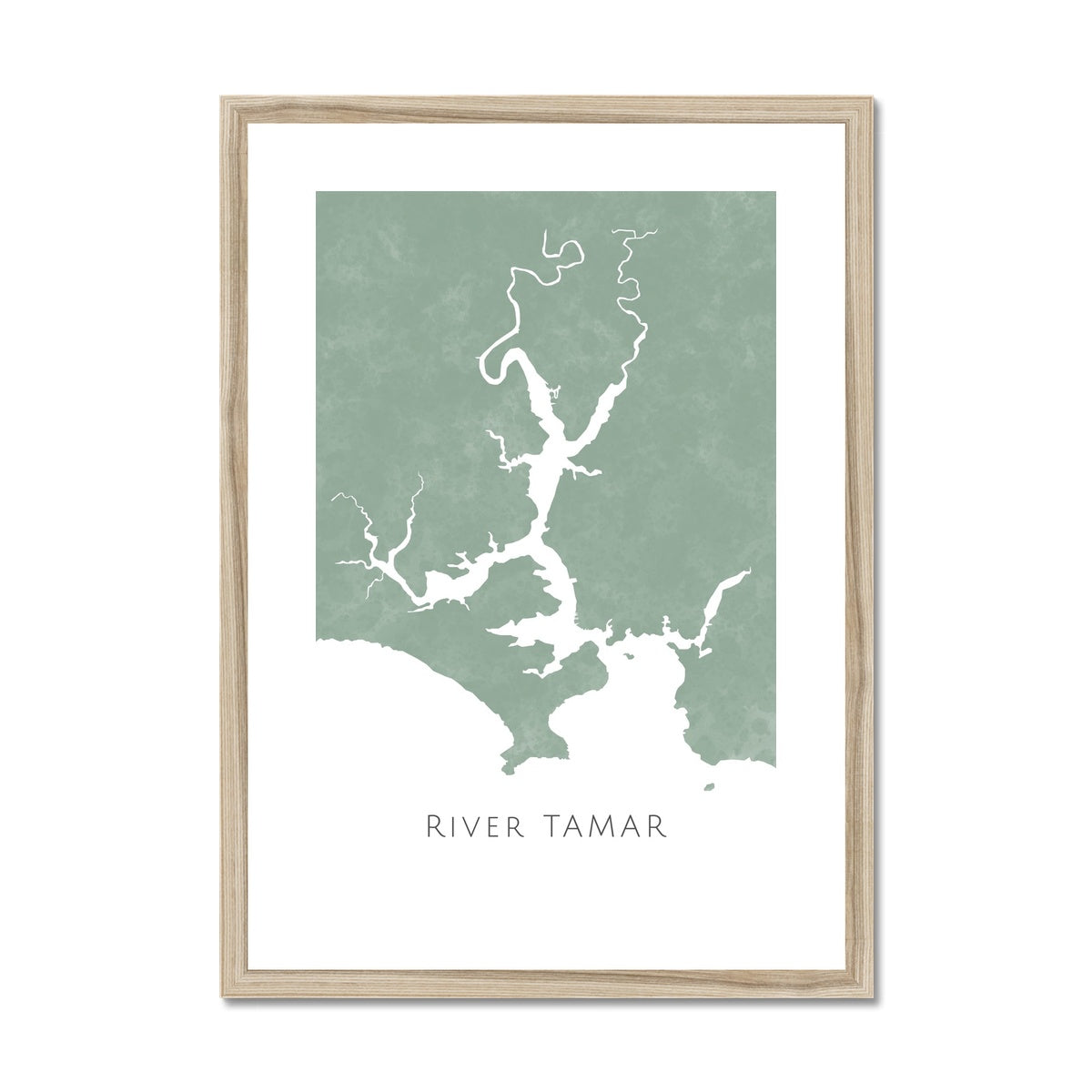 River Tamar -  Framed & Mounted Map