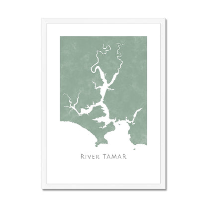 River Tamar -  Framed & Mounted Map