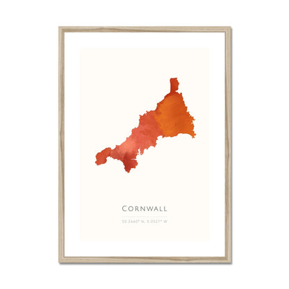 Cornwall -  Framed & Mounted Map