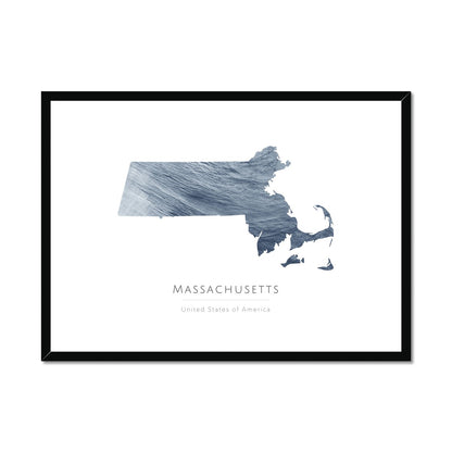 Massachusetts -  Framed & Mounted Map