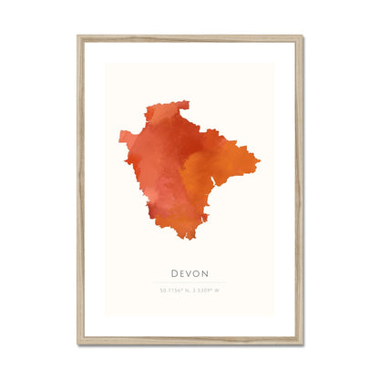 Devon -  Framed & Mounted Map