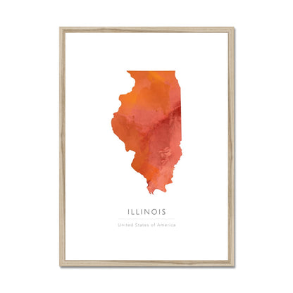 Illinois -  Framed & Mounted Map