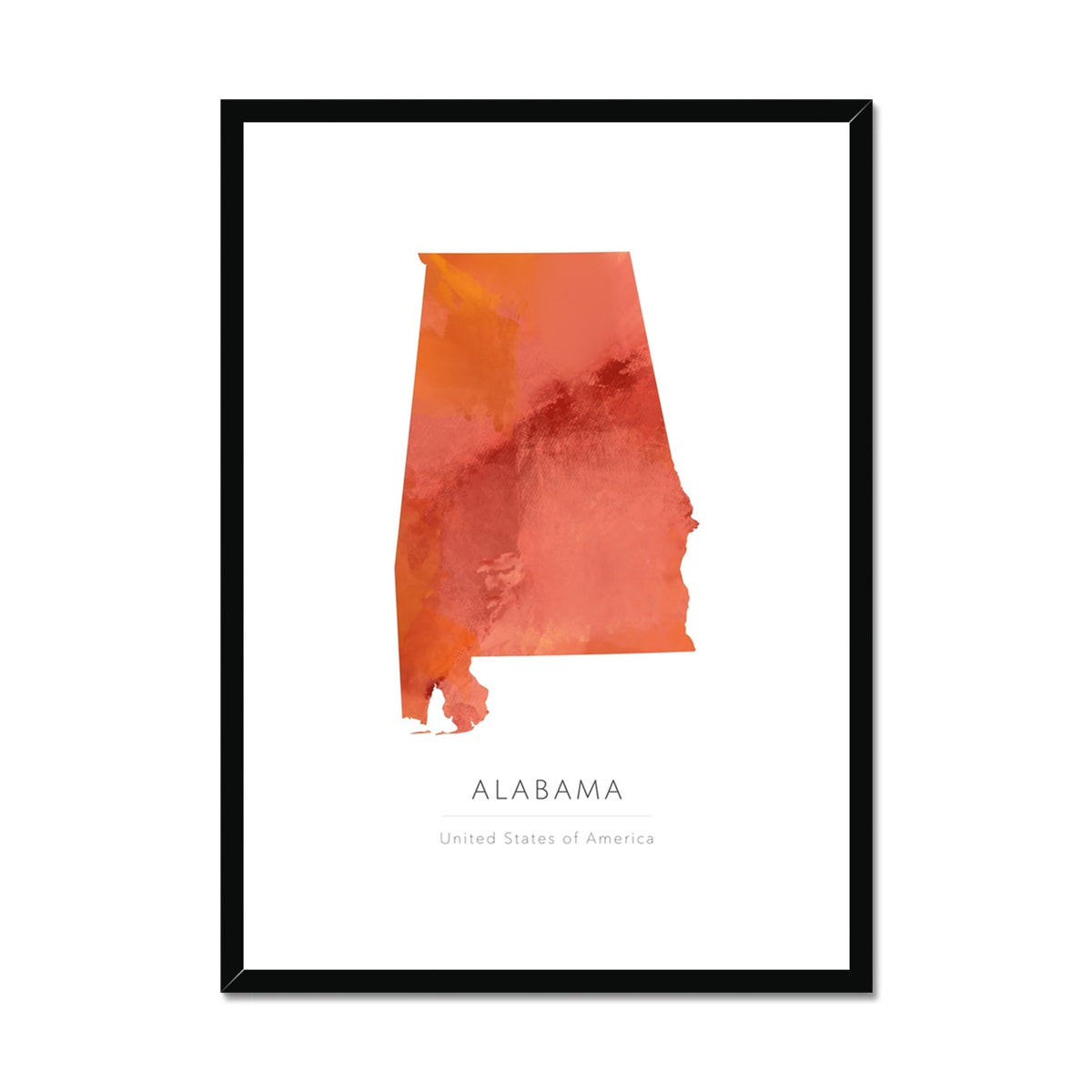 Alabama -  Framed & Mounted Map