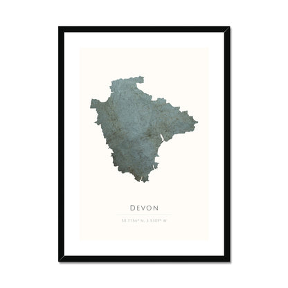 Devon -  Framed & Mounted Map