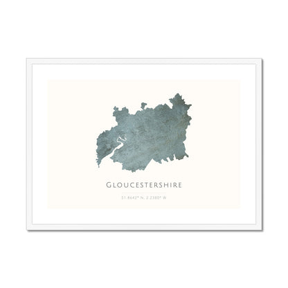 Gloucestershire -  Framed & Mounted Map