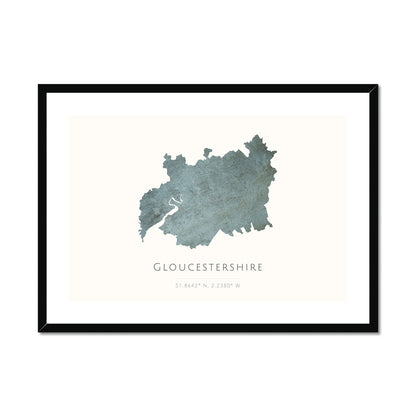 Gloucestershire -  Framed & Mounted Map