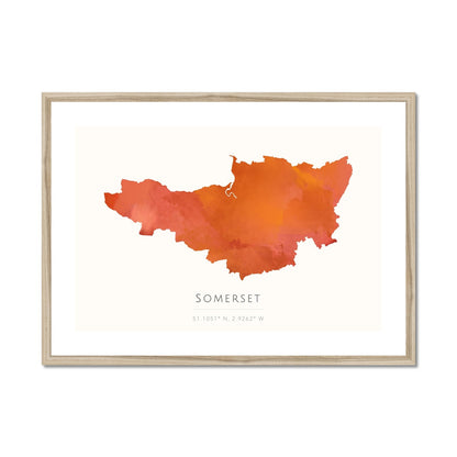 Somerset -  Framed & Mounted Map