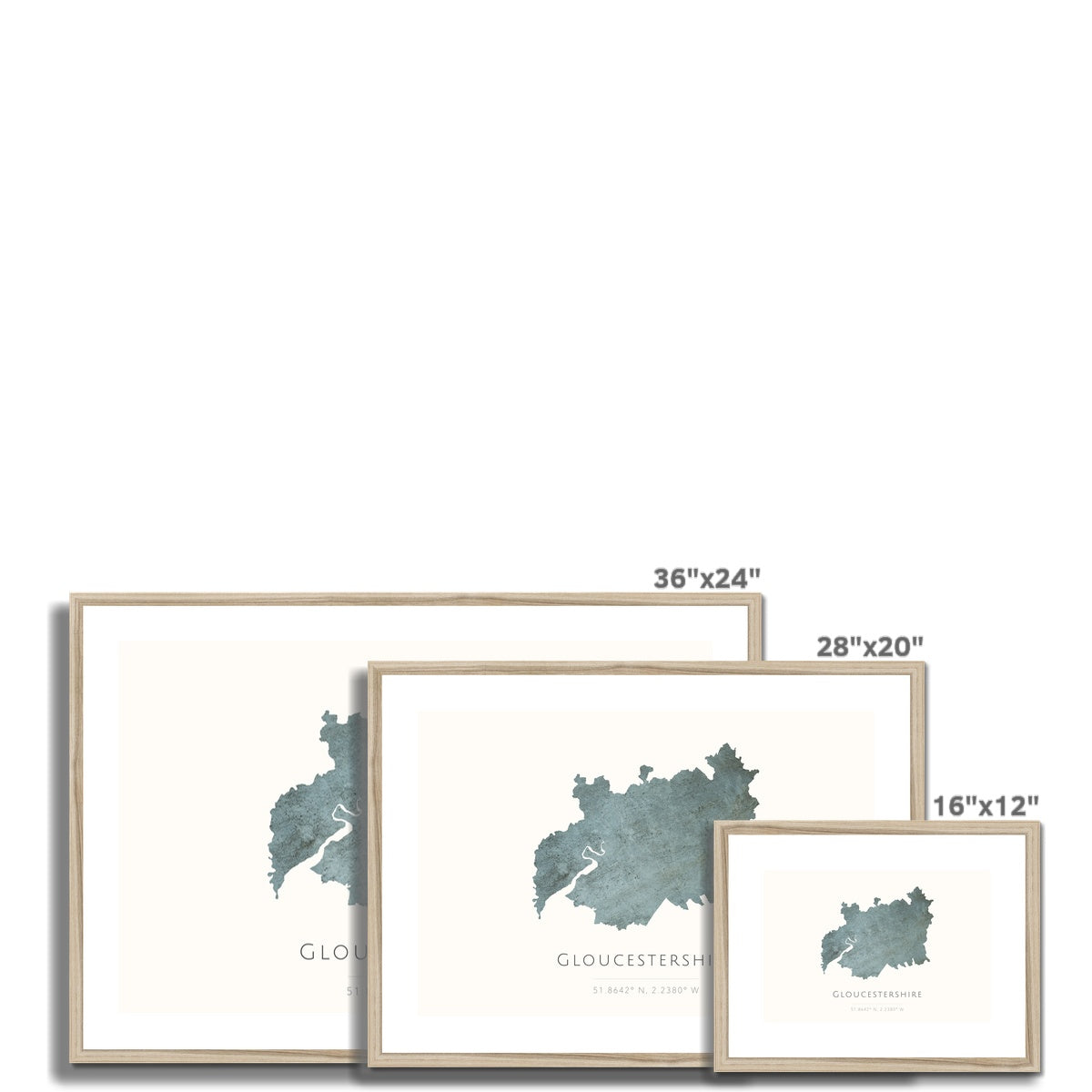 Gloucestershire -  Framed & Mounted Map