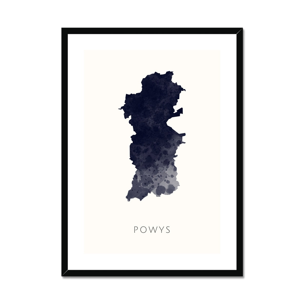 Powys -  Framed & Mounted Map