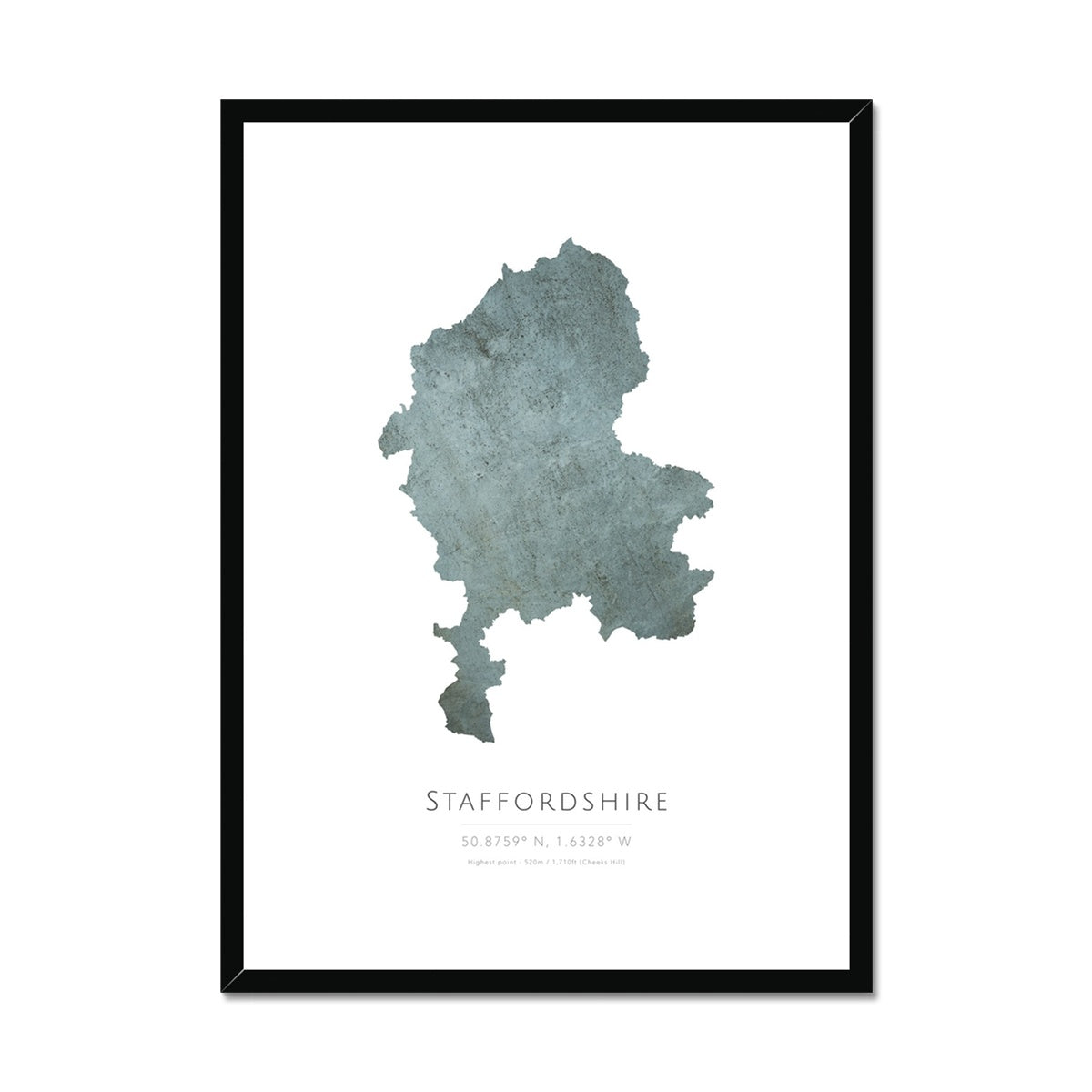 Staffordshire -  Framed & Mounted Map
