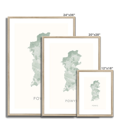 Powys -  Framed & Mounted Map