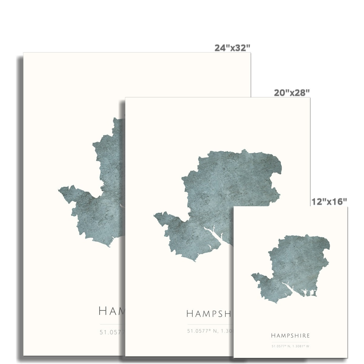 Map of Hampshire -  Fine Art Print