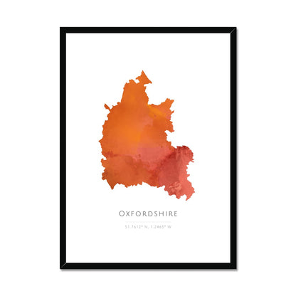 Oxfordshire -  Framed & Mounted Map