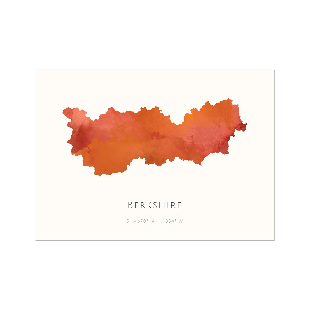 Map of Berkshire -  Fine Art Print