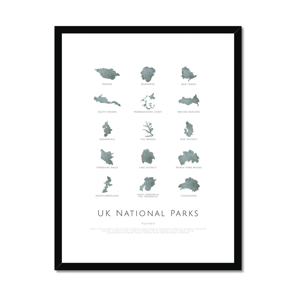 UK National Parks Map Poster
