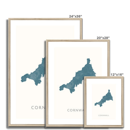 Cornwall -  Framed & Mounted Map