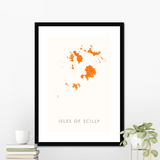 The Scilly Isles -  Framed & Mounted Map